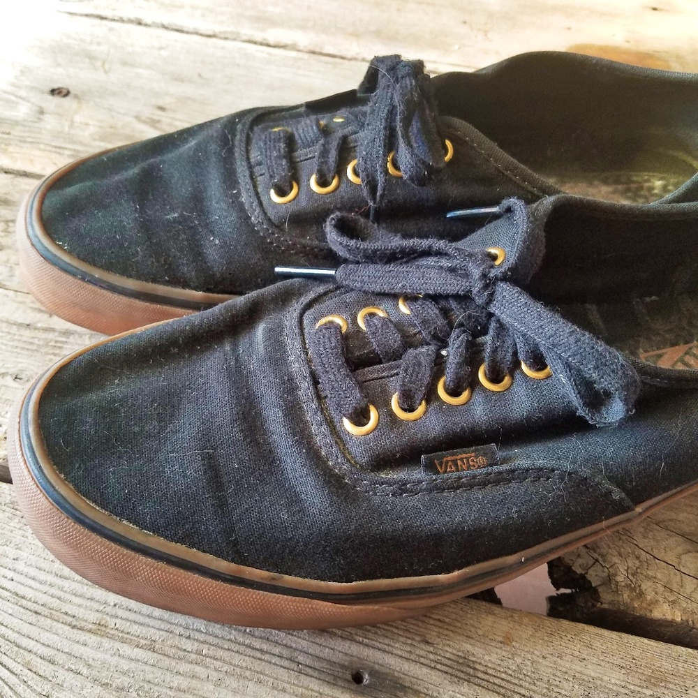 Vans Black with Brown Sole